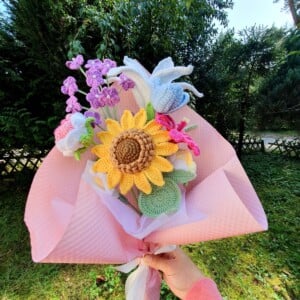 Uniek gehaakt bloemenboeket – handmade with love