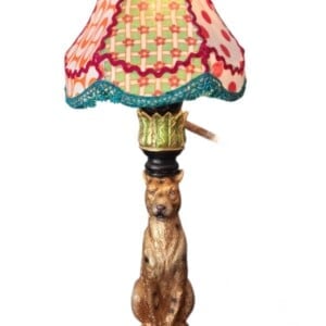 Uniek handgemaakt kleurrijk – kitsch tafellamp panter