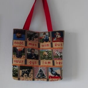 Unieke shopper, handmade.