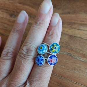 Unieke zilveren ringen Millefiori