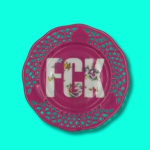 Vintage funky wandbordje "FCK"