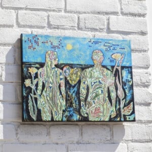 Vrouw en man - acrylschilderij op canvas doek