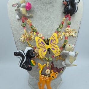 Bambi, Stampertje en Bloem, Handgemaakte ketting voor de echte Disney liefhebber.