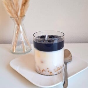 Bosbessen cheesecake kaars - Blueberry candle - soya en gelwas