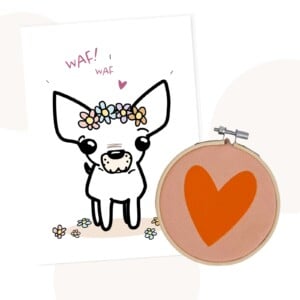 Cadeauset Chica Chihuahua - Kaart & Wandhanger