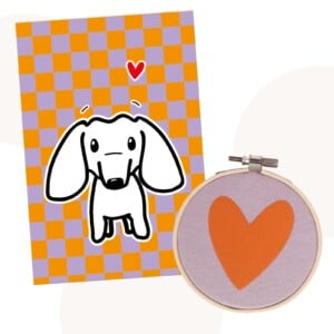 Cadeauset Teckeltje Joep - Kaart & Wandhanger