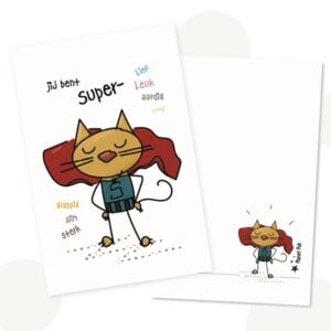 Cadeausetje SuperCat - Wenskaart met Wandhanger