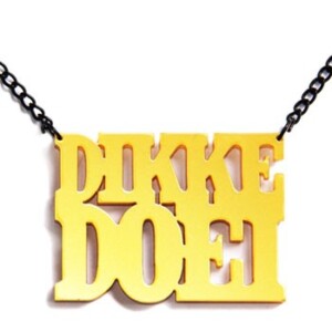 Dikke Doei! naamketting goud