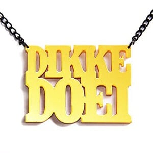 Dikke Doei! naamketting goud