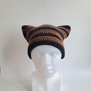 Gehaakte muts | Zwart en bruin