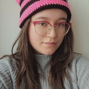 Gehaakte muts | Zwart en neon roze