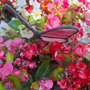 Glas in lood vlinder paars/roze