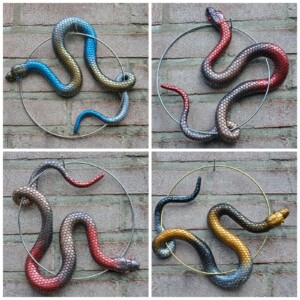 Handgemaakt epoxy slang cirkel "Ziggy the Snake" Cirkel Metallic diverse kleuren