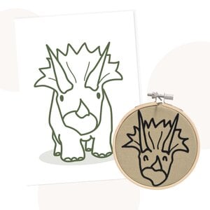 Cadeauset Terry Triceratops – handgemaakte dinosaurus decoratie