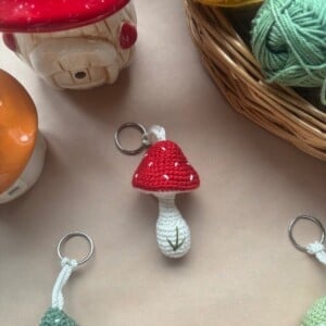 Handgemaakte sleutelhanger Paddestoel 🍄