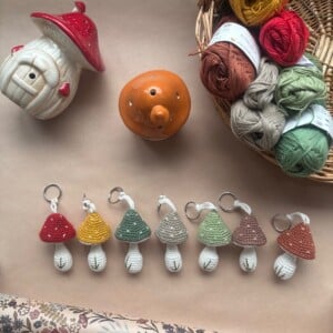 Handgemaakte sleutelhanger Paddestoel 🍄