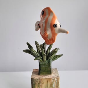 Keramiek, handmade tropisch visje, koraalvis, uniek object, leuk kado