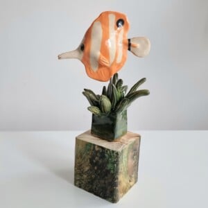 Keramiek, handmade tropisch visje, koraalvis, uniek object, leuk kado