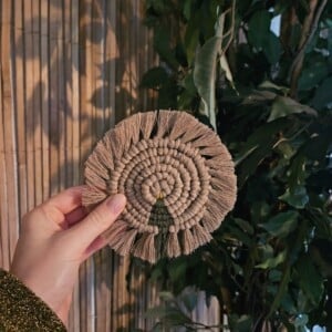 Kerstboom macramé onderzetter