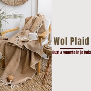 Ladira 100% Wol Plaid – Beige – 130×170 cm