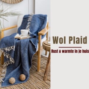 Ladira 100% Wol Plaid – Marineblauw