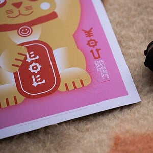 Roze Lucky Cat Poster