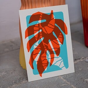 Gelimiteerde zeefdruk van Monstera blad