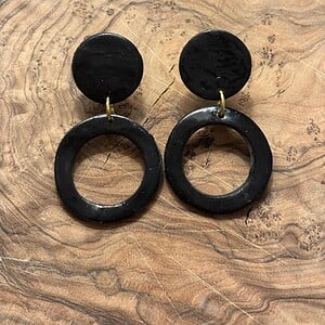 Oorbellen - zwart (rond)