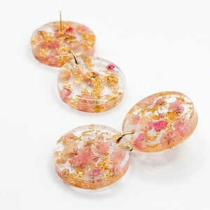 Ronde Vintage-style Oorbellen Gemaakt met Echte Bloemen uit Lissabon (Late Bloomers)