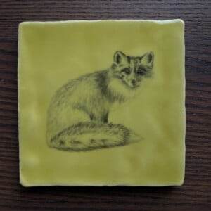 Tegeltje geel - Vosje potlood