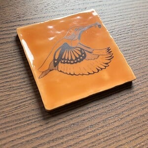 Tegeltje oranje - IJsvogel fineliner