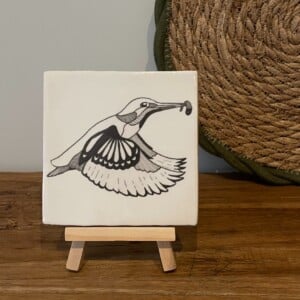 Tegeltje wit - IJsvogel fineliner