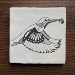 Tegeltje wit - IJsvogel fineliner