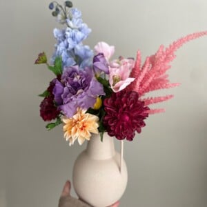 Zijden bloemen boeket met vaas “kleurrijk”