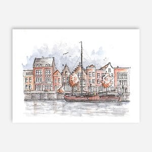 Aquarel Delfshaven Rotterdam