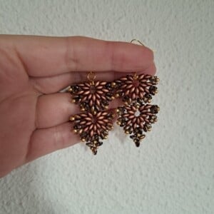 Aurora Double Bronze – elegante dubbele waaieroorbellen