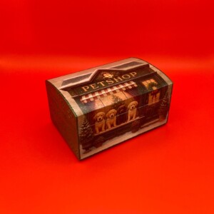 Bamboe kistje ‘Dierenwinkel in Kerstsfeer’