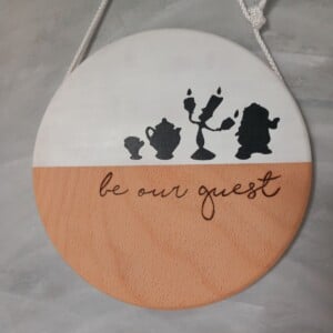 Be our guest – handbeschilder houten Disney wandbord Belle en het Beest