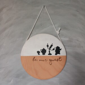 Be our guest – handbeschilder houten Disney wandbord Belle en het Beest