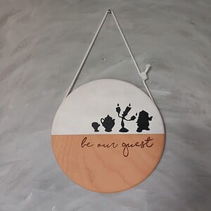 Be our guest – handbeschilder houten Disney wandbord Belle en het Beest