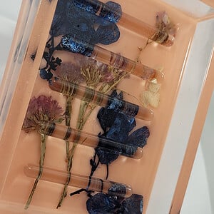 Bloemen perzik zeep houder