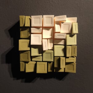 Kunstobject - De Groene Stad - papier - groen - creme