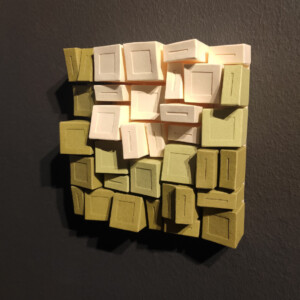 Kunstobject - De Groene Stad - papier - groen - creme