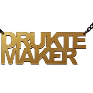 Druktemaker! naamketting (goud)