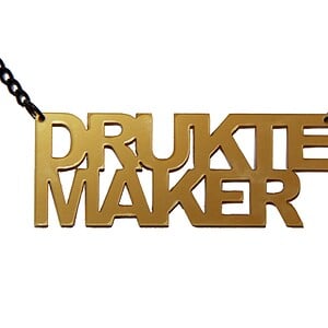 Druktemaker! naamketting (goud)