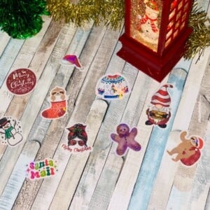 10 Cricut Kerst Stickers – Holografische Sparkle Edition