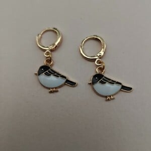 Emaille oorhangers Bird