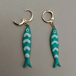 Emaille oorringen Fish