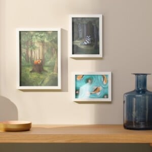 Fox play - Slapende vos in het bos print (A5)