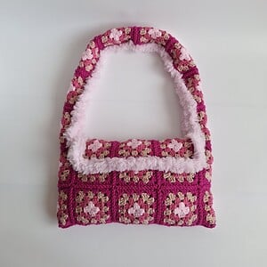 Gehaakte granny square tas | Roze